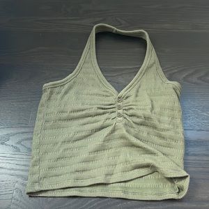 green crop top